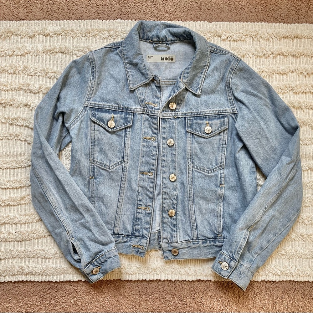 Topshop MOTO Demin Cropped Jacket